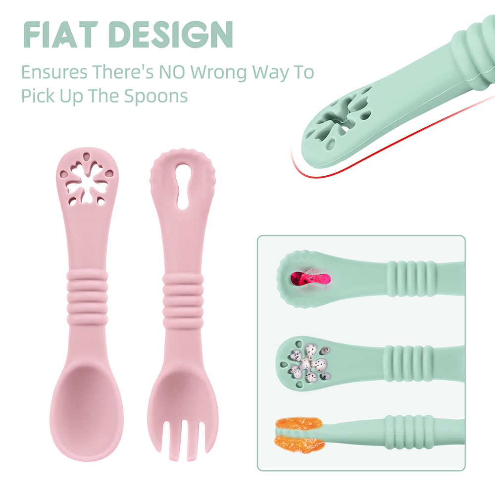 Baby Led Weaning Set - 2PCS/Set Silicone Baby Spoons First Stage