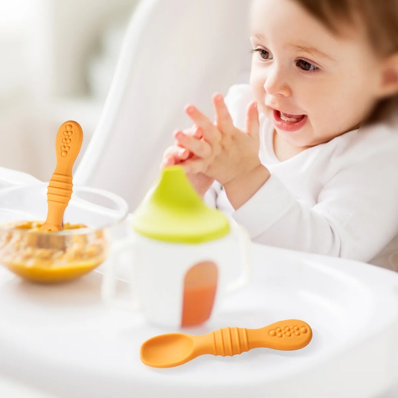 Baby Led Weaning Set - 2PCS/Set Silicone Baby Spoons First Stage