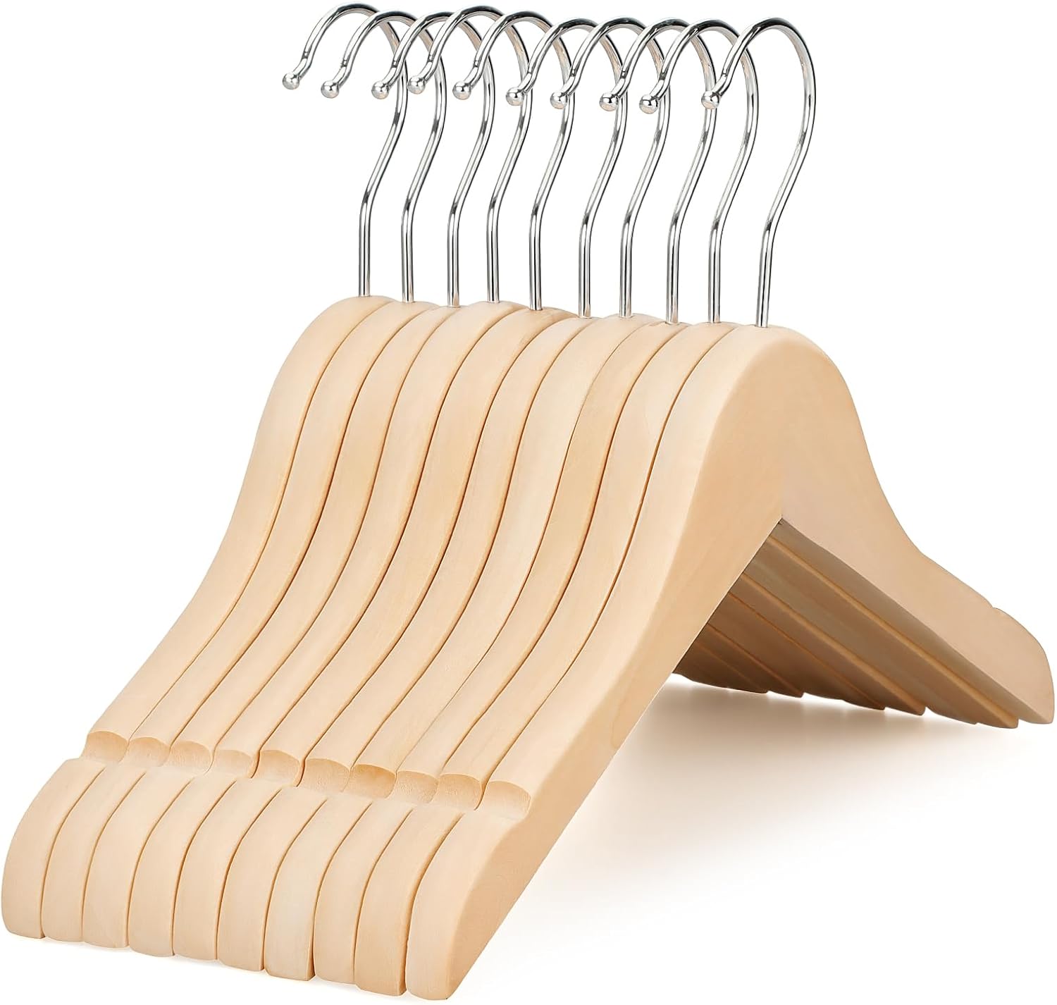 Baby Products Natural - Natural Wood Baby Hangers 10 Pack