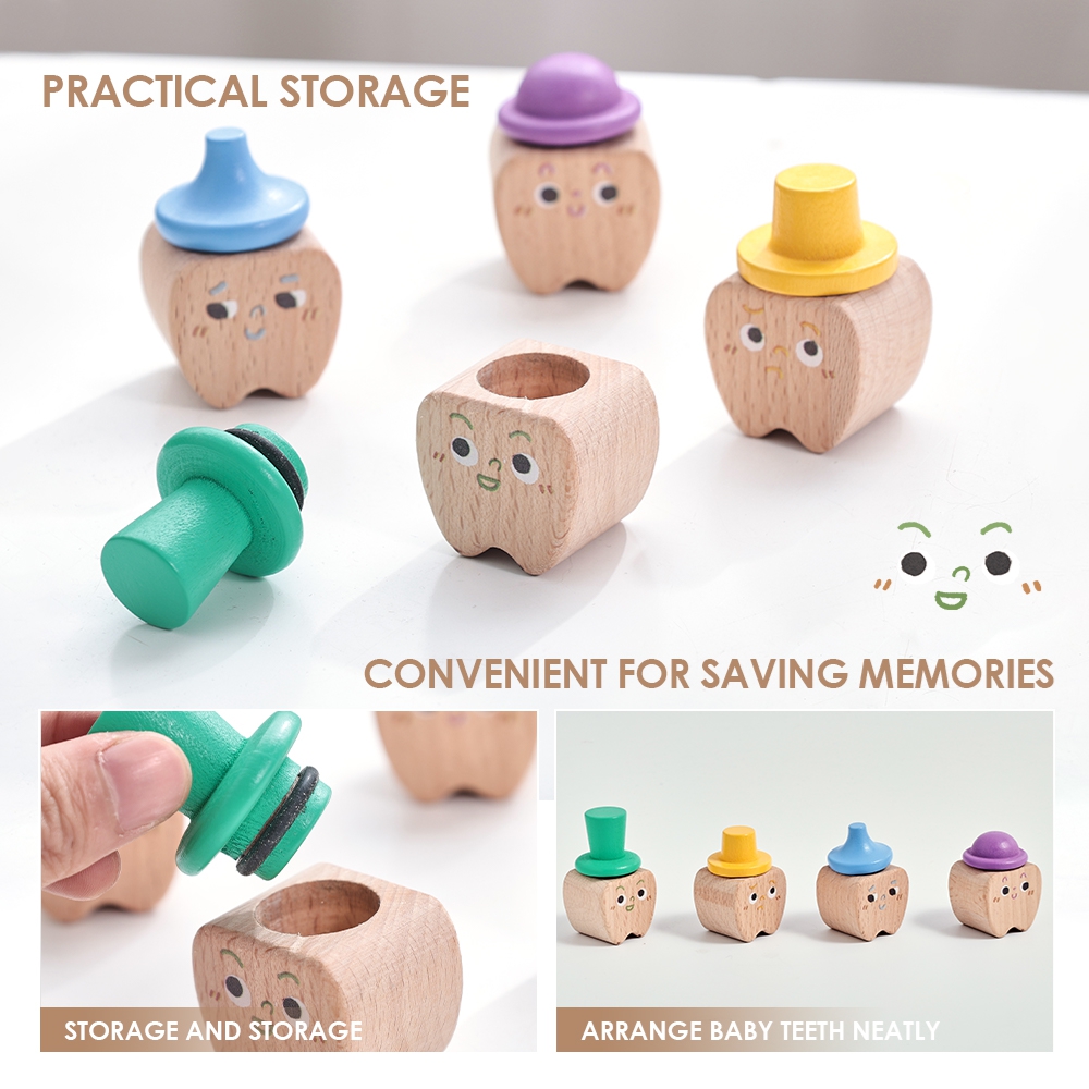 4pc Set Baby Tooth Wooden Box  - Baby Products Natural review and price