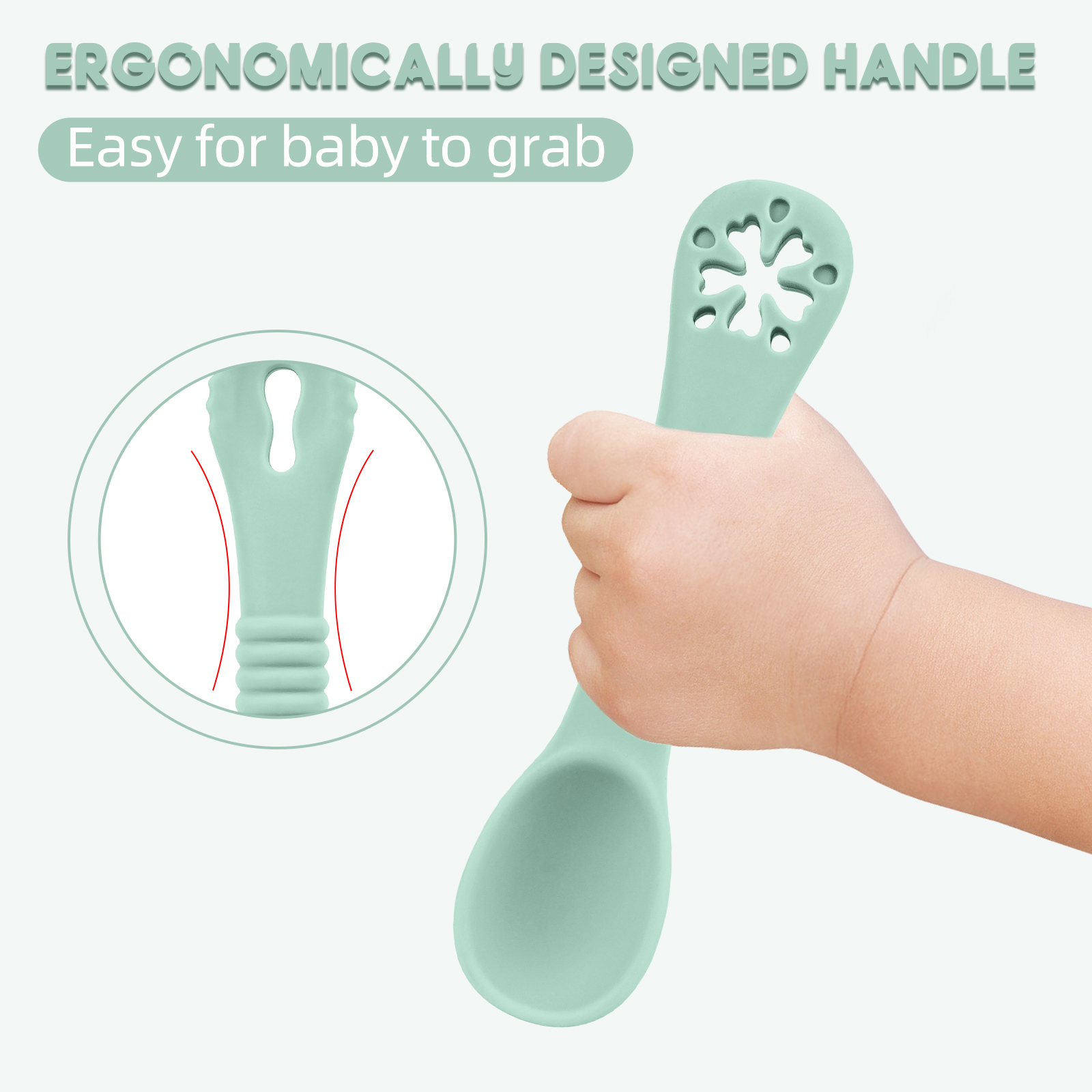 2PCS/Set Silicone Baby Spoons  - Baby Led Weaning Set review and price