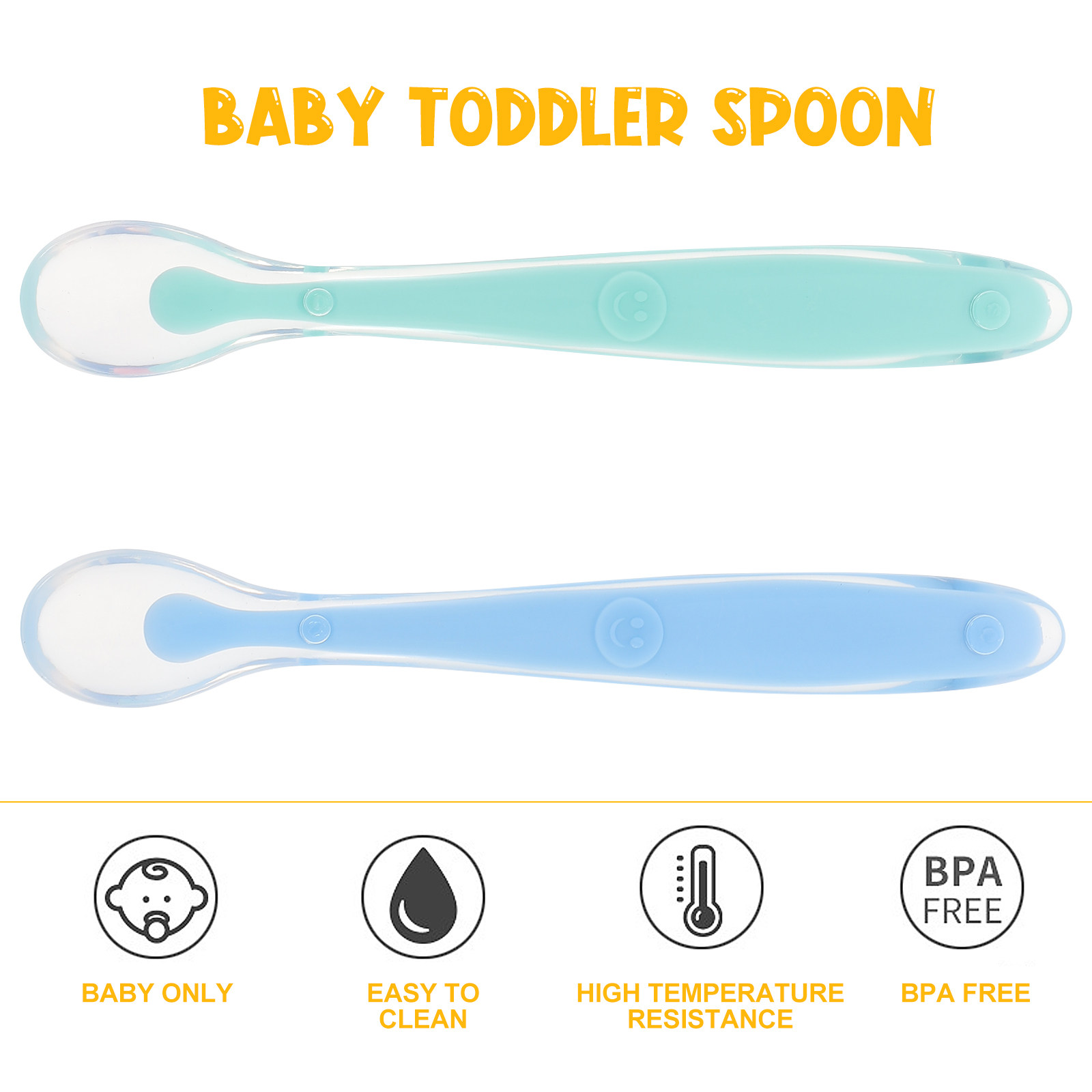 2Pcs Baby Food Spoon Silicone  - Baby Led Weaning Set review and price