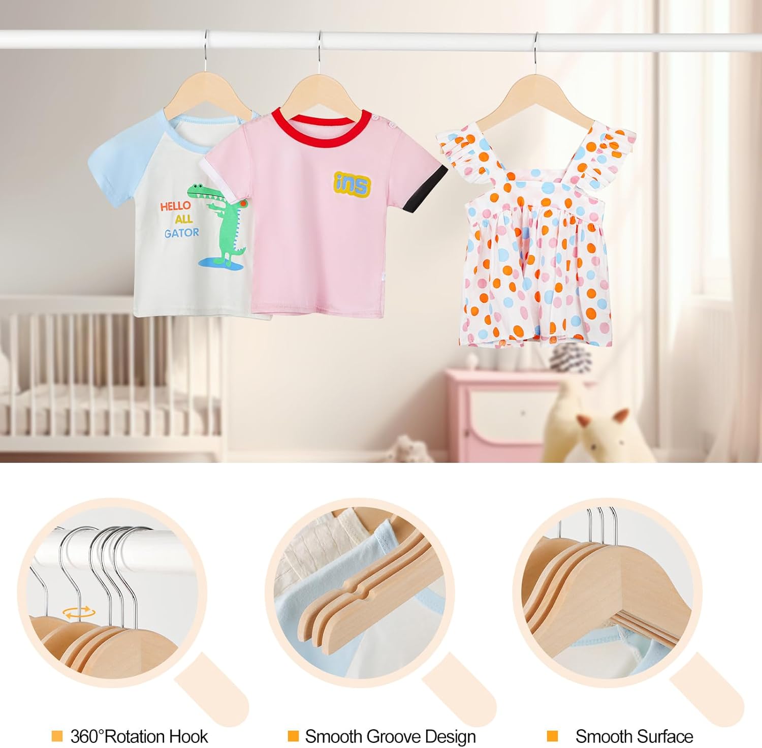 Natural Wood Baby Hangers 10 P - Baby Products Natural review and price